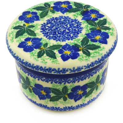 Polish Pottery French Butter Dish Infinity Flower