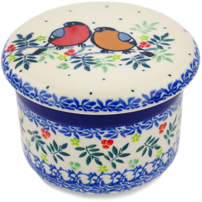 Polish Pottery French Butter Dish Robin &amp; Wren UNIKAT