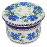 Polish Pottery French Butter Dish Scarlet Pimpernel Flower