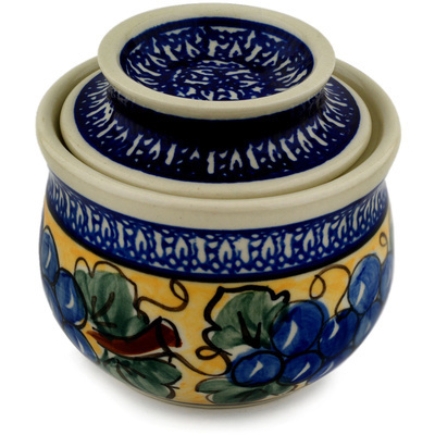Polish Pottery French Butter Dish Tuscan Grapes