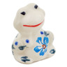 Polish Pottery Frog Figurine 2&quot; Blue Cornflower