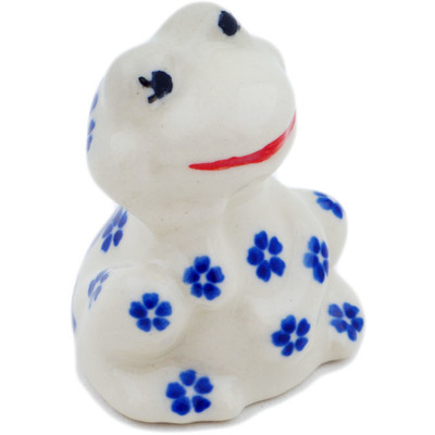 Polish Pottery Frog Figurine 2&quot; Cobalt Dreams