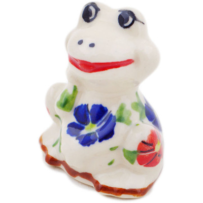 Polish Pottery Frog Figurine 2&quot; Paradise Poppy