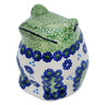 Polish Pottery Frog Figurine 3&quot; Falling Snowflakes