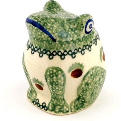 Polish Pottery Frog Figurine 3&quot;