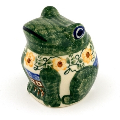 Polish Pottery Frog Figurine 3&quot;