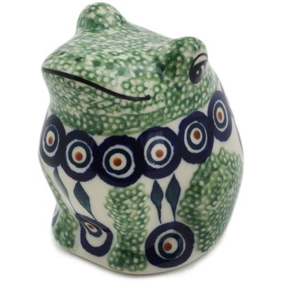 Polish Pottery Frog Figurine 3&quot; Peacock