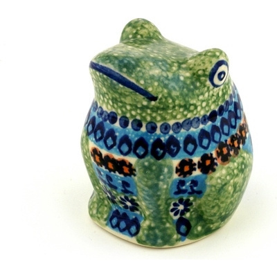 Polish Pottery Frog Figurine 3&quot; UNIKAT