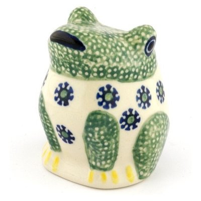 Polish Pottery Frog Figurine 3&quot; UNIKAT