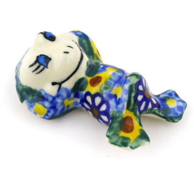 Polish Pottery Frog Figurine 3&quot; UNIKAT