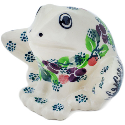 Polish Pottery Frog Figurine 4&quot; Berry Garland