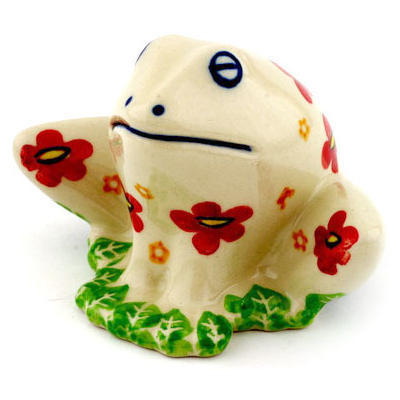 Polish Pottery Frog Figurine 4&quot; Buenos Dias