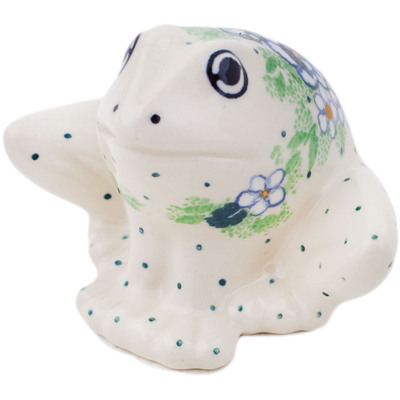 Polish Pottery Frog Figurine 4&quot; Into Spring