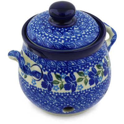 Polish Pottery Garlic and Onion Jar 6&quot; Lovely Surprise