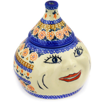 Polish Pottery Garlic and Onion Jar 7&quot; Amarillo