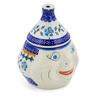 Polish Pottery Garlic and Onion Jar 7&quot; Blue Cornflower