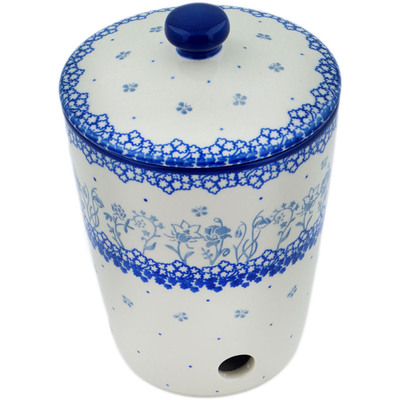 Polish Pottery Garlic and Onion Jar 7&quot; Calm In The Storm