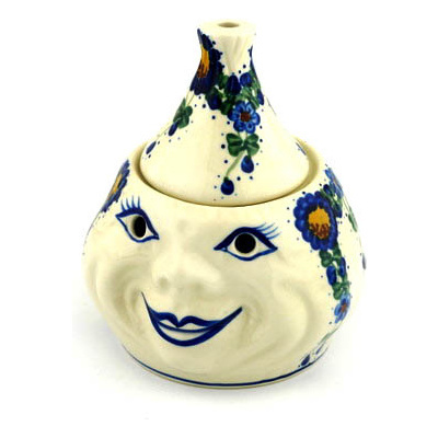 Polish Pottery Garlic and Onion Jar 7&quot;