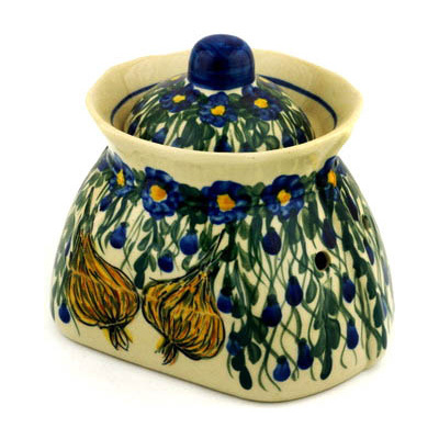 Polish Pottery Garlic and Onion Jar 7&quot;