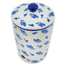 Polish Pottery Garlic and Onion Jar 7&quot; Heart Blues