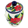 Polish Pottery Garlic and Onion Jar 7&quot; Poinsettia Paradise UNIKAT