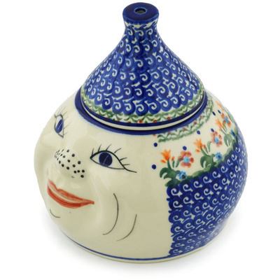 Polish Pottery Garlic and Onion Jar 7&quot; Spring Flowers