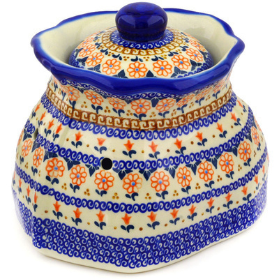 Polish Pottery Garlic and Onion Jar 9&quot; Amarillo