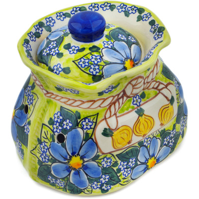 Polish Pottery Garlic and Onion Jar 9&quot; Beautiful Dream UNIKAT