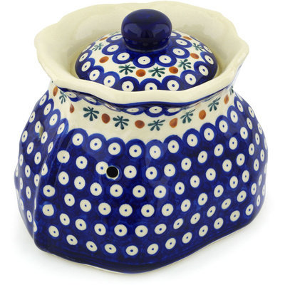 Polish Pottery Garlic and Onion Jar 9&quot; Mosquito