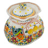 Polish Pottery Garlic and Onion Jar 9&quot; Sunset Meadow UNIKAT