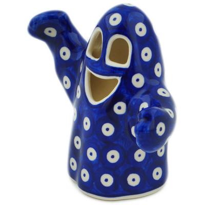 Polish Pottery Ghost Candle Holder Lovely Blue Eyes