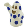 Polish Pottery Ghost Figurine 5&quot; Blue Polka Dot Beauty