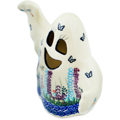 Polish Pottery Ghost Figurine 7&quot; Long Lavender UNIKAT