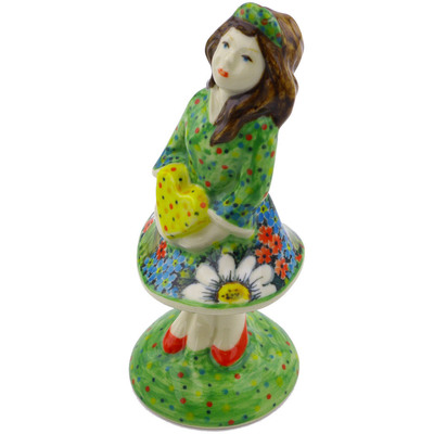 Polish Pottery Girl Figurine 6&quot; Summer Daisy UNIKAT