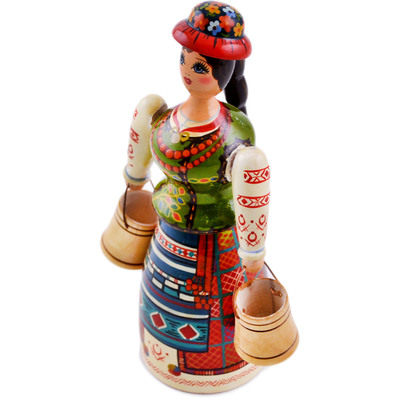 Polish Pottery Girl Figurine 8&quot; Folk