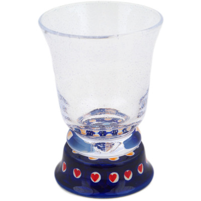 Polish Pottery Glass 11 oz Heart Disco UNIKAT