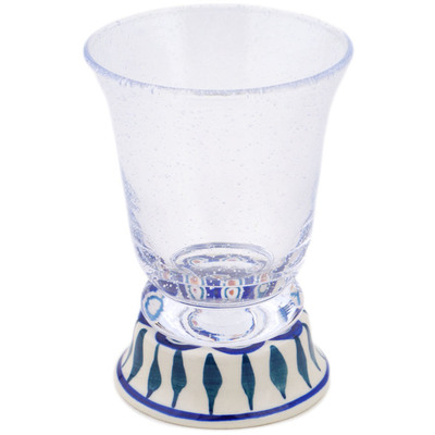 Polish Pottery Glass 11 oz Peacock
