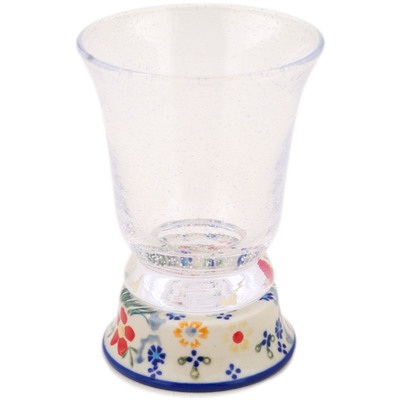 Polish Pottery Glass 11 oz Spring&#039;s Red Garden UNIKAT