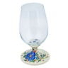 Polish Pottery Glass 18 oz Blue Bouquet