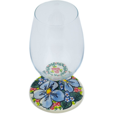 Polish Pottery Glass 18 oz Floral Dream UNIKAT