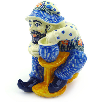 Polish Pottery Gnome Figurine 10&quot;