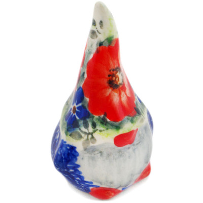 Polish Pottery Gnome Figurine 3&quot; Red Finesy UNIKAT