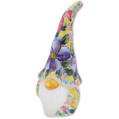Polish Pottery Gnome Figurine 7&quot; Sweet Petals UNIKAT