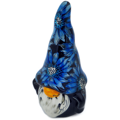 Polish Pottery Gnome Figurine 8&quot; Floral Shadows UNIKAT
