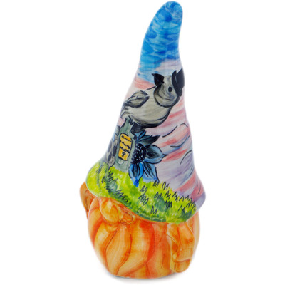 Polish Pottery Gnome Figurine 8&quot; Poe Bird UNIKAT