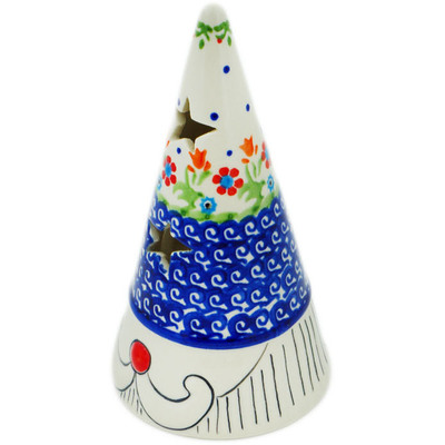 Polish Pottery Gnome Luminary Spring Flowers