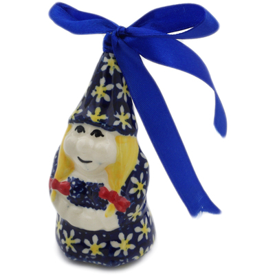 Polish Pottery Gnome Ornament 4&quot; Daisy