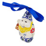 Polish Pottery Gnome Ornament 4&quot; Full Blossom