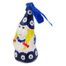 Polish Pottery Gnome Ornament 4&quot; Peacock Forget-me-not