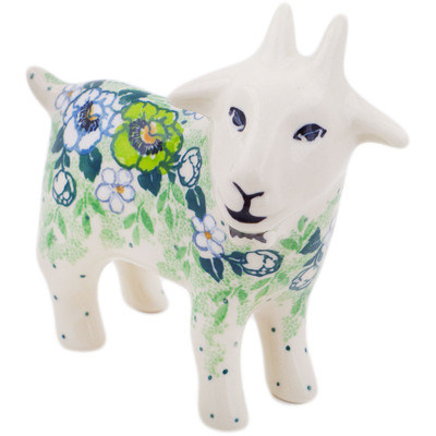 Polish Pottery Goat Figurine 6&quot; Into Spring
